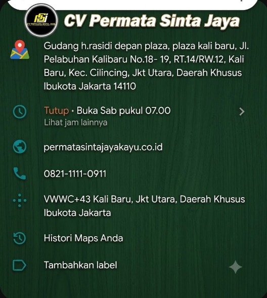 maps cv sinta jaya